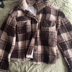 Plaid Sherpa Jacket for Women